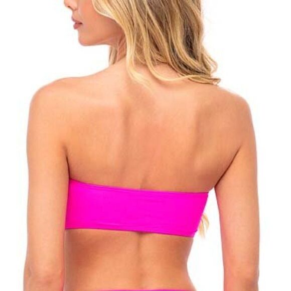 Cabana Del Sol Pink Ring Bandeau Bikini Top For Women's Size Medium - Picture 2 of 8